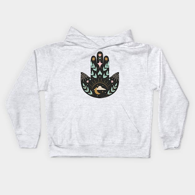 Celestial Palm Kids Hoodie by Ashley Santoro Draws